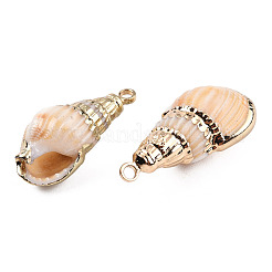 Electroplate Spiral Shell Pendants&nbsp;X-SSHEL-T006-12