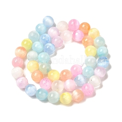 Gradient Color Natural Selenite Dyed Beads Strands&nbsp;G-H067-A04-8MM