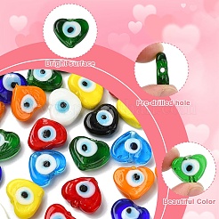 40Pcs 8 Colors Handmade Evil Eye Lampwork Beads Strands&nbsp;LAMP-YW0004-27