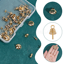 60pcs 6 styles Brass Cup Pearl Peg Bails Pin Pendants&nbsp;FIND-AR0005-35