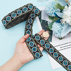 Polyester Ethnic Style Flower Embroidery Lace Ribbon&nbsp;OCOR-WH0067-48C