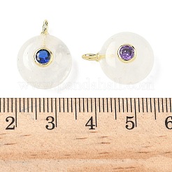 Natural Quartz Crystal Flat Round Pendants&nbsp;G-H318-01G-12