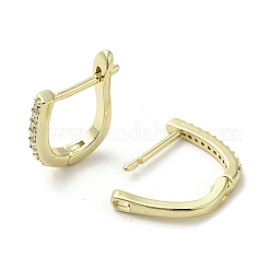 Brass Micro Pave Cubic Zirconia Arch Hoop Earring&nbsp;EJEW-C082-02A-G