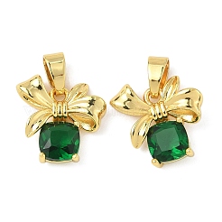 Brass Micro Pave Cubic Zirconia Pendants&nbsp;KK-I355-19G