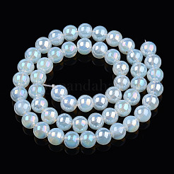 Electroplate Transparent Glass Beads Strands&nbsp;GLAA-T032-T8mm-AB14