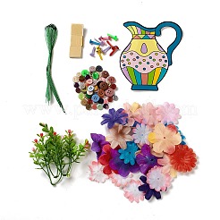 Creative DIY Flower Pattern Resin Button Art Kits&nbsp;DIY-G087-03