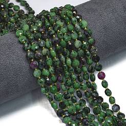 Natural Ruby in Zoisite Beads Strands&nbsp;G-K389-B12-01