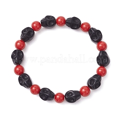 Synthetic Turquoise Beaded Stretch Bracelets&nbsp;BJEW-JB12093-03