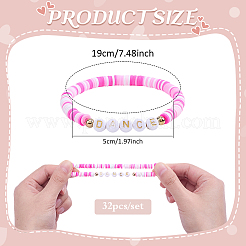 32Pcs Handmade Polymer Clay & Acrylic Bead Bracelets&nbsp;BJEW-PH02015