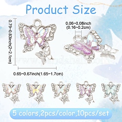 10Pcs 5 Colors Alloy Resin Pendants&nbsp;FIND-YW0009-78