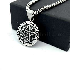 Retro 304 Stainless Steel Nordic Viking Star Pendant Necklaces for Men&nbsp;LS-AA7658