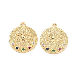 Brass Micro Pave Colorful Cubic Zirconia Pendants&nbsp;KK-E068-VC118