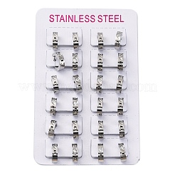 304 Stainless Steel with Cubic Zirconia Polishing effect Hoop Earrings&nbsp;EJEW-M001-26P