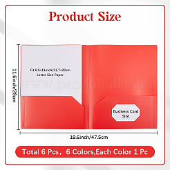 6Pcs 6 Colors PP Plastic File Folders&nbsp;AJEW-CP0006-41