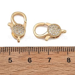 SHEGRACE Brass Micro Pave Clear Cubic Zirconia Lobster Claw Clasps&nbsp;XGRQ58826-762G
