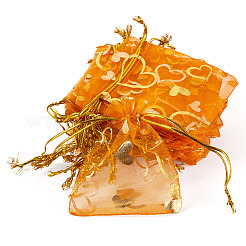 50Pcs Heart Printed Organza Bags&nbsp;OP-TADJ0001-01E