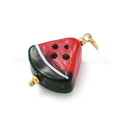 304 Stainless Steel with Handmade Lampwork Pendants&nbsp;STAS-S179-01G-B