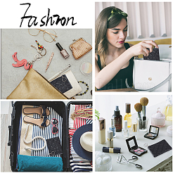 Rhombus Pattern PU Leather Zip Pouches&nbsp;ABAG-WH0040-12B-09