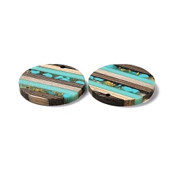Transparent Resin & Walnut Wood Pendants&nbsp;RESI-TAC0017-68A-03