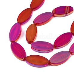 Painted Transparent Glass Beads Strands&nbsp;GLAA-E033-06A-02
