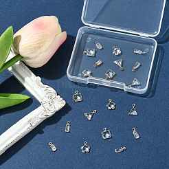 20Pcs 10 Styles Brass Pave Clear Cubic Zirconia Charms&nbsp;ZIRC-FS0001-03