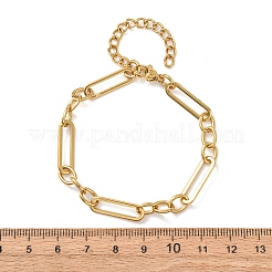 304 Stainless Steel Paperclip & Oval Link Cahin Bracelets for Women&nbsp;BJEW-F536-24G