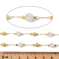 Handmade White Jade Faceted Round Beaded Chains&nbsp;CHC-F021-01G-03