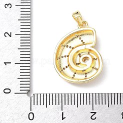 Brass Micro Pave Clear Cubic Zirconia Pendants&nbsp;KK-L253-03G