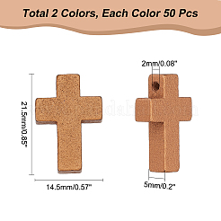 2 Bags 2 Colors Wood Dyed Pendants&nbsp;WOOD-NB0002-32