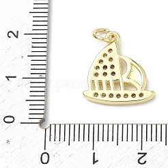Brass Micro Pave Clear Cubic Zirconia Pendants&nbsp;KK-H255-27G