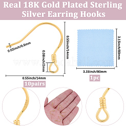 10Pairs 925 Sterling Silver Earring Hooks&nbsp;STER-BBC0008-93G