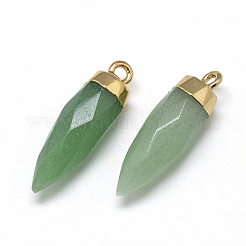 Natural Green Aventurine Pointed Pendants&nbsp;X-G-Q495-10G