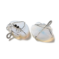 Opalite Copper Wire Wrapped Pendants&nbsp;G-K338-06P-02