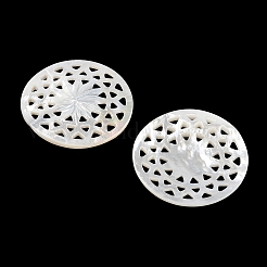Natural White Shell Hollow Cabochons&nbsp;SSHEL-I026-19