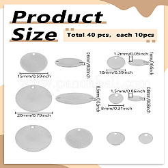 40Pcs 4 Styles 304 Stainless Steel Stamping Blank Tag Pendants&nbsp;STAS-LP0002-53