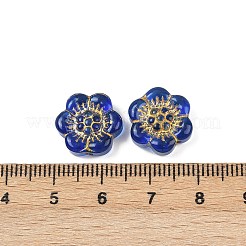 Baking Paint and Golden Metal Enlaced Glass Beads&nbsp;DGLA-T004-10I
