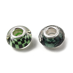 Printed Transparent Resin European Beads&nbsp;RESI-C063-03J