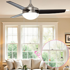 6Pcs Round Glass Charms Ceiling Fan Pull Chain Extenders&nbsp;HJEW-NB00261