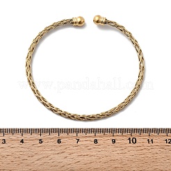 Braided 304 Stainless Steel Cuff Bangles&nbsp;BJEW-A067-03G