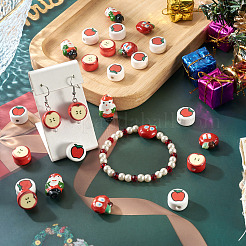 28Pcs 4 Styles Christmas Theme Handmade Porcelain Beads&nbsp;PORC-TA0001-38