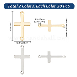 60Pcs 2 Colors Religion 201 Stainless Steel Connector Charms&nbsp;STAS-UN0054-08