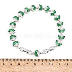 Platinum Tone Brass Micro Pave Cubic Zirconia Tennis Bracelets&nbsp;BJEW-B160-09P
