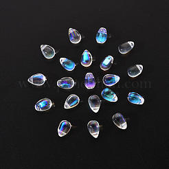 Transparent Spray Painted Glass Charms&nbsp;GLAA-YW0001-16