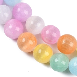 Macaron Color Natural Selenite Beads Strands&nbsp;X-G-F780-A01-02