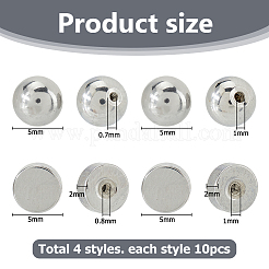 40Pcs 4 Styles 303 Stainless Steel Earring Nuts&nbsp;STAS-HS0001-58P
