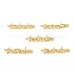 Brass Micro Pave Clear Cubic Zirconia Connector Charms&nbsp;KK-E068-VB075