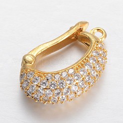 Brass Micro Pave Cubic Zirconia Enhancer Shortener Bails&nbsp;KK-E671-05A