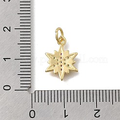 Brass Micro Pave Cubic Zirconia Snaowflake Charms&nbsp;KK-D431-041C-G