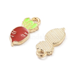 Light Gold Plated Alloy Enamel Pendants&nbsp;ENAM-M219-09KCG-01