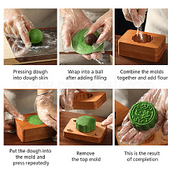 3 Styles Rose & Sakura Wooden Hand Press Moon Cake Maker&nbsp;WOOD-FG0001-43